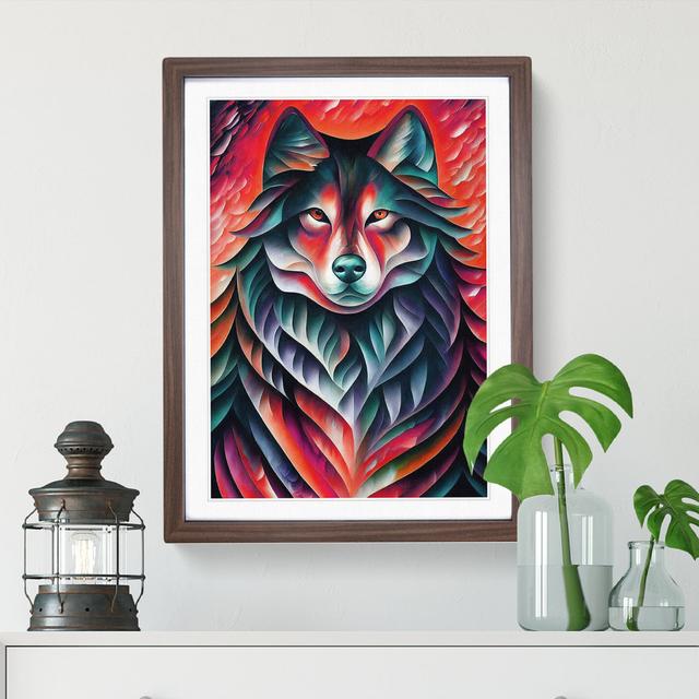 Wolf Portrait No.2 - Picture Frame Graphic Art Alpen Home Size: 34cm H x 25cm W, Frame Colour: Brown on Productcaster.