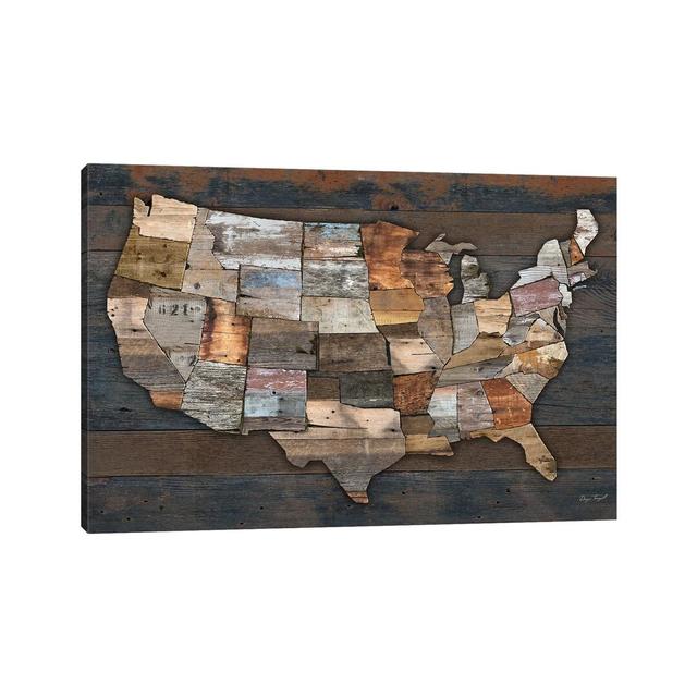 USA States Map II by Diego Tirigall - Wrapped Canvas Graphic Art Happy Larry Size: 101.5cm H x 152.5cm W on Productcaster.