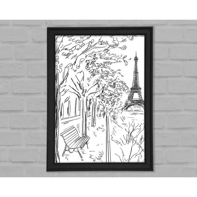 Eiffel Tower Streets 6 - Print Ophelia & Co. Size: 59.7cm H x 42cm W x 1.5cm D, Format: Grey Framed Paper on Productcaster.