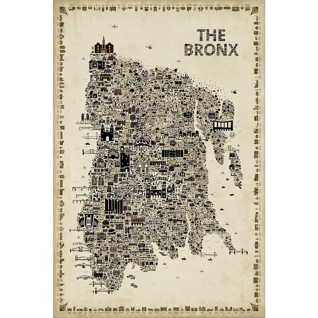 Antique New York Collection-Bronx by Rafael Esquer - Wrapped Canvas Graphic Art Williston Forge Size: 91cm H x 61cm W on Productcaster.