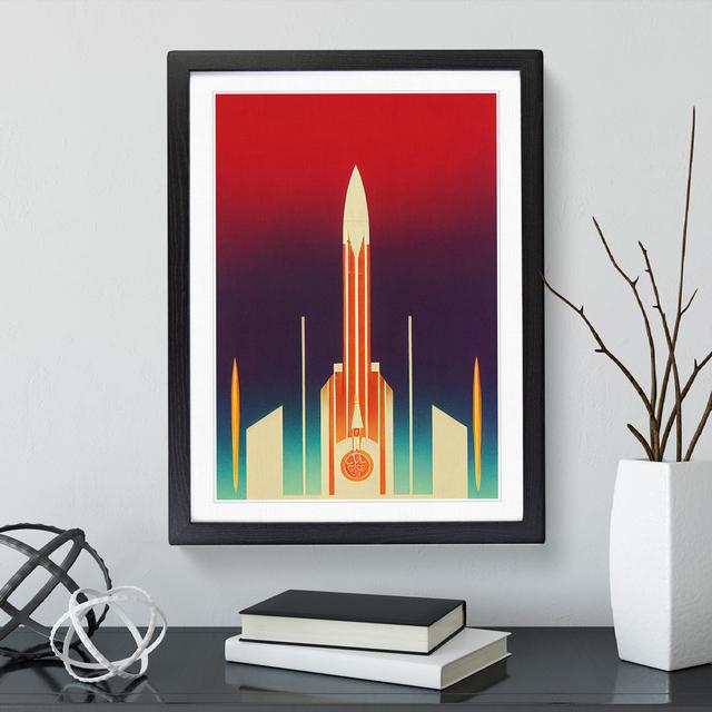 Spaceship Rocket Deco No.1 - Picture Frame Graphic Art Borough Wharf Size: 34cm H x 25cm W x 2cm D, Frame Colour: Black on Productcaster.