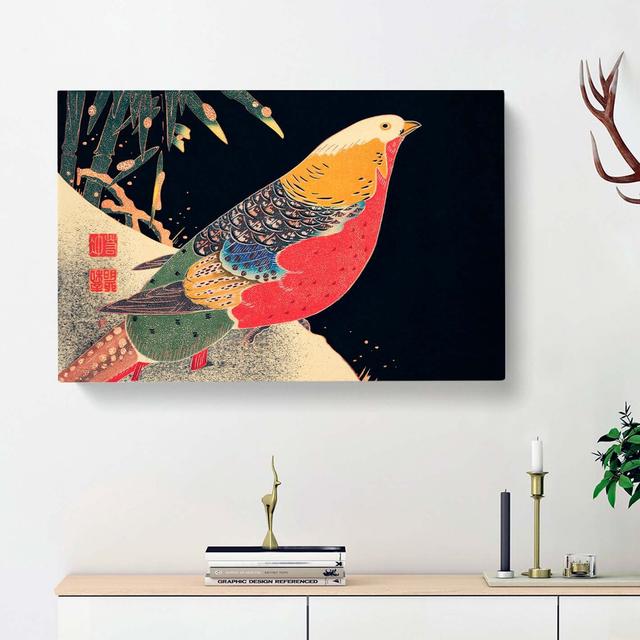 Golden Pheasant In The Snow by Ito Jakuchu - Wrapped Canvas Painting East Urban Home Size: 40cm H x 60cm W x 3cm D on Productcaster.