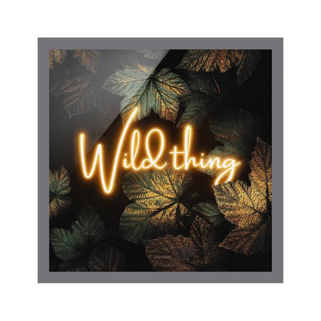 Picture With Frame - Wild Thing Golden Leaves - Square 1:1 Maturi Format: Grey Framed, Size: 30cm H x 30cm W x 2cm D, Matte Colour: No Matte on Productcaster.