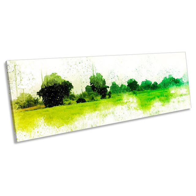 Meadow Trees Modern - Wrapped Canvas Panoramic Print Marlow Home Co. Size: 40.64cm H x 121.92cm W x 2cm D on Productcaster.