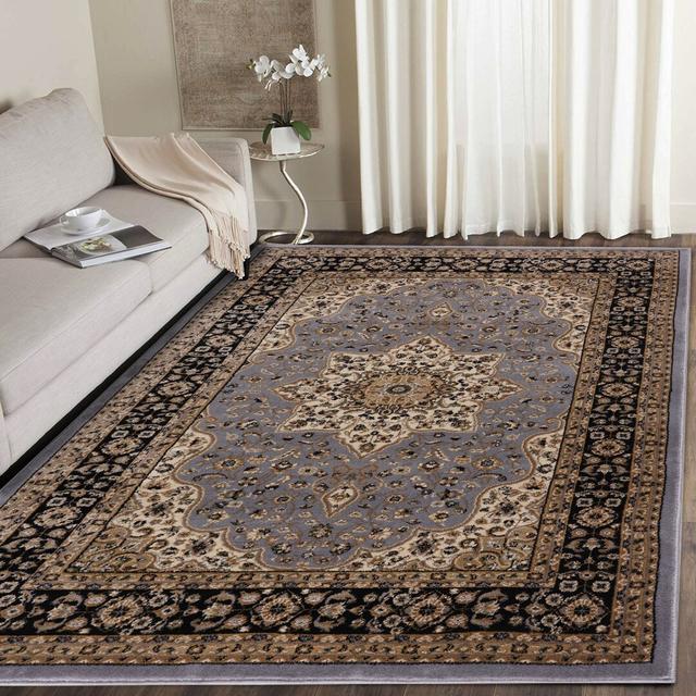 Huddleston Oriental Machine Woven Black/Beige/Brown Area Rug Latitude Vive Rug Size: Rectangle 200 x 290cm on Productcaster.