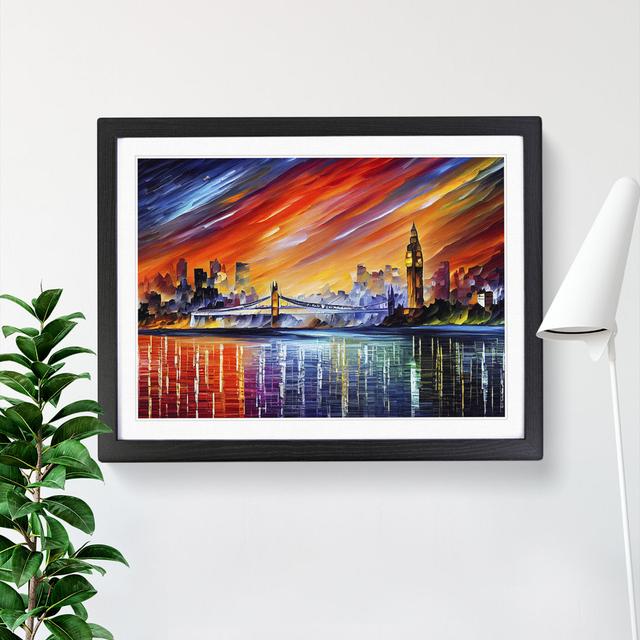 London Skyline - Picture Frame Painting Marlow Home Co. Frame Colour: Black, Size: 34cm H x 46cm W x 2cm D on Productcaster.