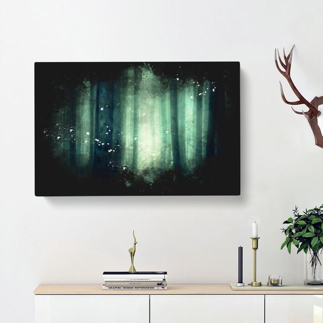 Green Misty Forest - Wrapped Canvas Painting Print East Urban Home Size: 40cm H x 60cm W x 3cm D on Productcaster.