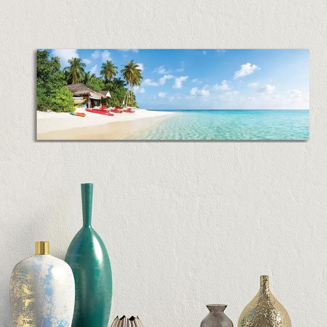 Tropical Beach Panorama On The Maldives Highland Dunes Size: 50.8cm H x 152.4cm W x 1.91cm D on Productcaster.