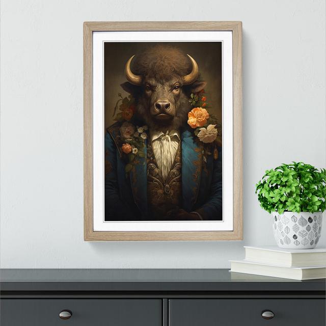 Bison Rococo Happy Larry Frame Colour: Oak, Size: 64cm H x 46cm W x 2cm D on Productcaster.