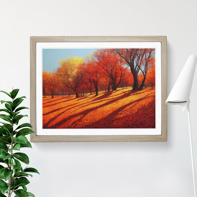 Entrancing Autumn Forest - Single Picture Frame Painting ClassicLiving Frame Colour: Oak, Size: 25cm H x 34cm W x 2cm D on Productcaster.