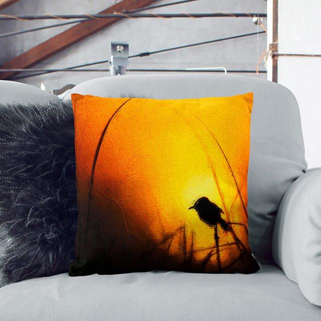 Bird in the Sunset Cushion with Filling East Urban Home Size: 40 x 40 cm, Backing Colour: White on Productcaster.