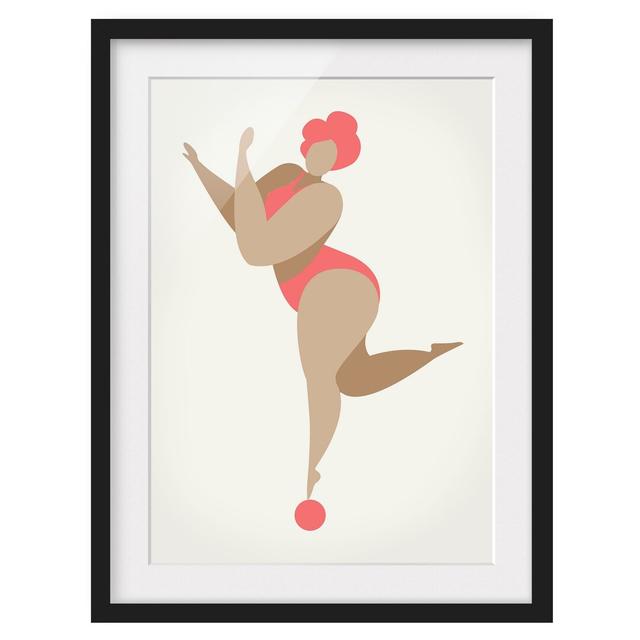 Miss Dance Pink - Picture Frame Graphic Art George Oliver Size: 40cm H x 30cm W x 2cm D, Frame Option: Black Framed on Productcaster.