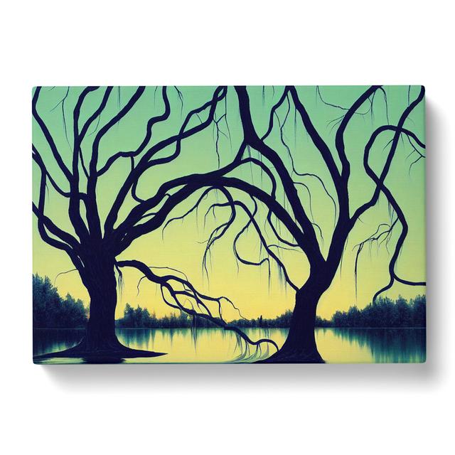 Ideal Bare Trees - Wrapped Canvas Painting Marlow Home Co. Size: 35cm H x 50cm W x 3cm D on Productcaster.