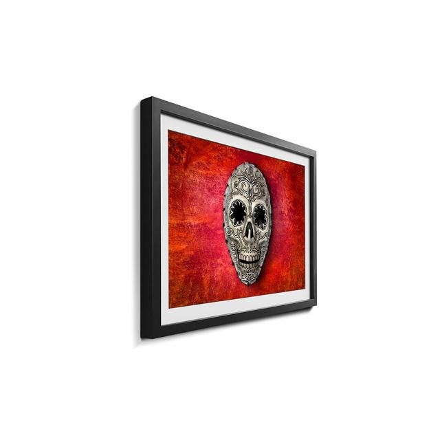 'Skull on Red' - Picture Frame Photographic Print on Paper Bloomsbury Market Size: 40cm H x 60cm W on Productcaster.