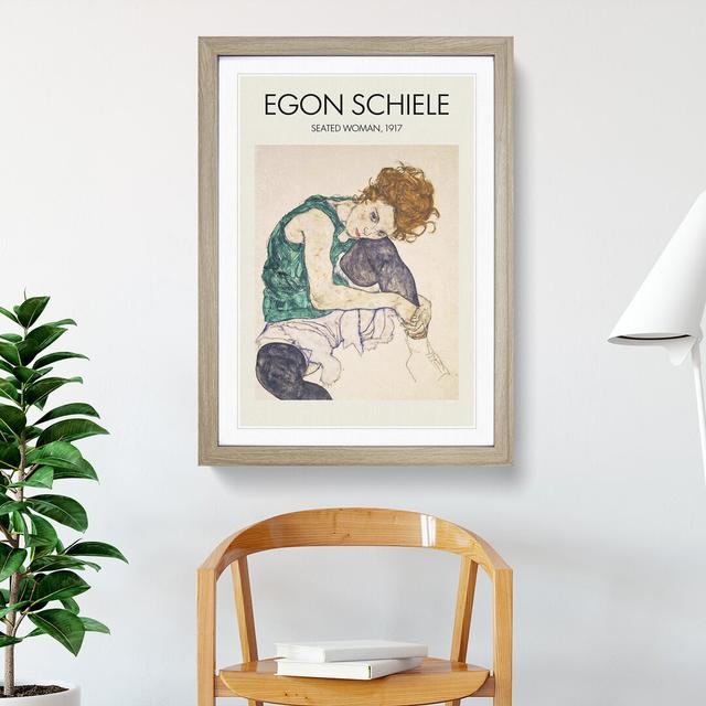 Seated Woman Vol.1 by Egon Schiele - Picture Frame Graphic Art East Urban Home Size: 48cm H x 36cm W x 2cm D on Productcaster.