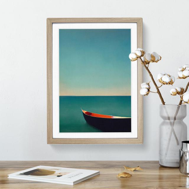 Boat Upon The Sea - Print Breakwater Bay Size: 36cm H x 27cm W x 2cm D, Format: Oak Framed, Matte Colour: White on Productcaster.