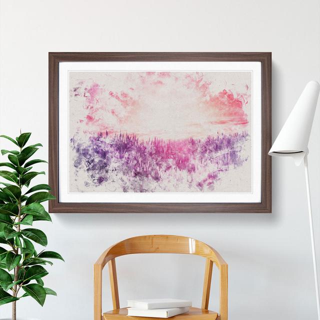 Purple Meadow - Single Picture Frame Print on Wood East Urban Home Size: 36cm H x 48cm W x 2cm D, Frame Option: Walnut Framed on Productcaster.