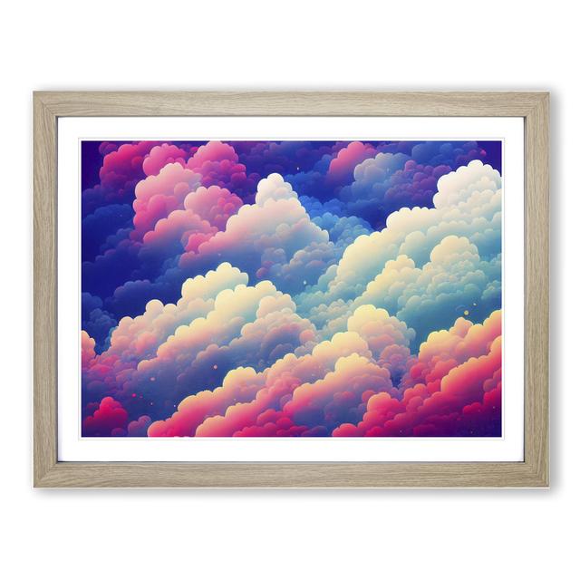 Fluffy Clouds Vol.2 - Single Picture Frame Painting ClassicLiving Size: 25cm H x 34cm W x 2cm D, Frame Colour: Oak on Productcaster.