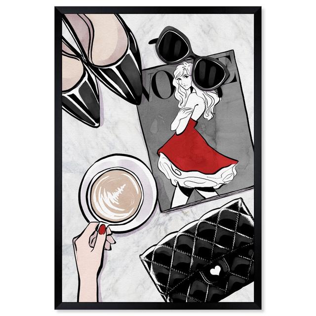 The Morning Paper by Oliver Gal - Graphic Art Print on Paper East Urban Home Size: 96.52cm H X 66.04cm W X 1.27cm D, Format: Black Framed on Productcaster.