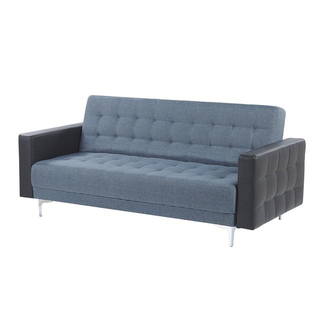 Finnegan 3 Seater Clic Clac Sofa Ivy Bronx Upholstery Colour: Blue on Productcaster.