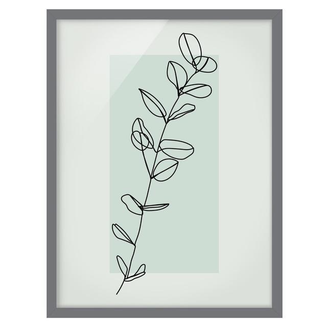 Branch Geometry Square Line Art - Picture Frame Graphic Art Rosalind Wheeler Size: 55cm H x 40cm W x 2cm D, Frame Option: Grey on Productcaster.