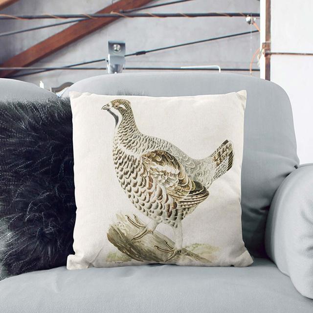 Hazel Grouse by Von Wright Cushion with Filling East Urban Home Size: 40cm H x 40cm W x 15cm D, Backing Colour: Black on Productcaster.