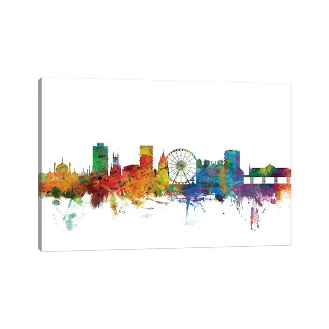 Brighton, England Skyline by Michael Tompsett - Wrapped Canvas Art Prints Latitude Run Size: 66.04cm H x 101.6cm W x 3.81cm D on Productcaster.