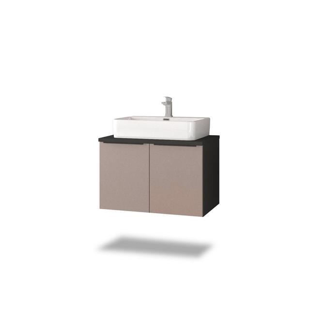 Alvamedina 796mm Bathroom Vanity with Basin Latitude Run Finish: Anthracite/Anthracite/Cashmere Grey on Productcaster.