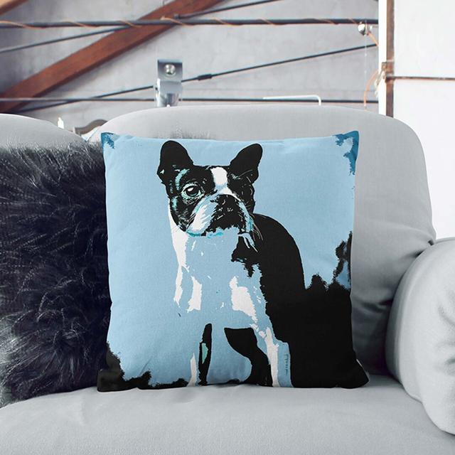 Boston Terrier Dog in Abstract Cushion with Filling East Urban Home Size: 55cm H x 55cm W x 20cm D on Productcaster.