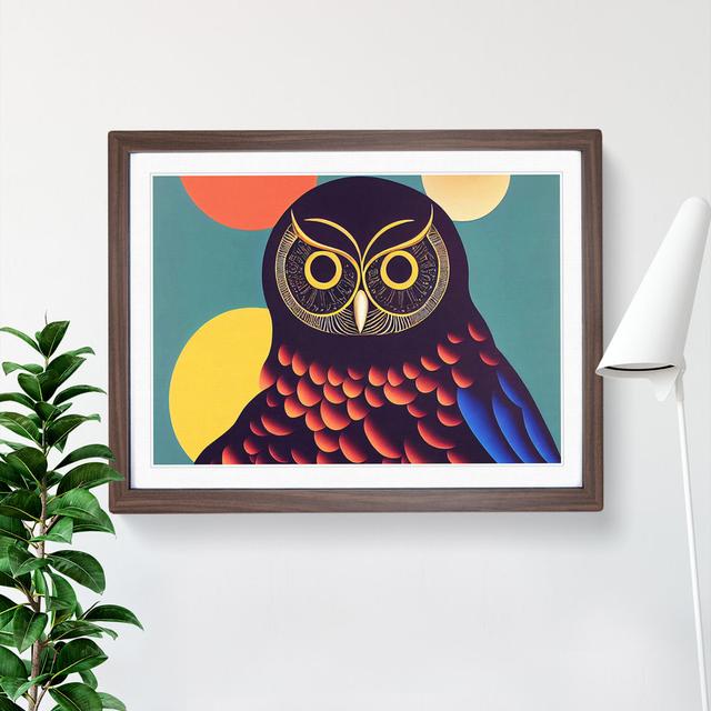 Owl Art Retro Vol.4 - Picture Frame Graphic Art Alpen Home Frame Colour: Walnut, Size: 34cm H x 46cm W x 2cm D on Productcaster.