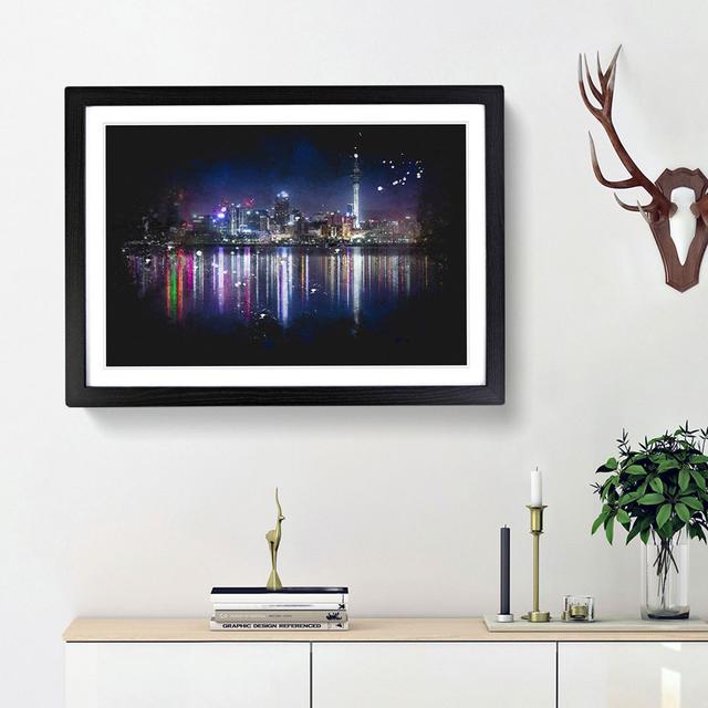 Reflections Of The Auckland Skyline - Picture Frame Graphic Art East Urban Home Frame Option: Black Framed, Size: 45cm H x 63cm W x 2cm D on Productcaster.