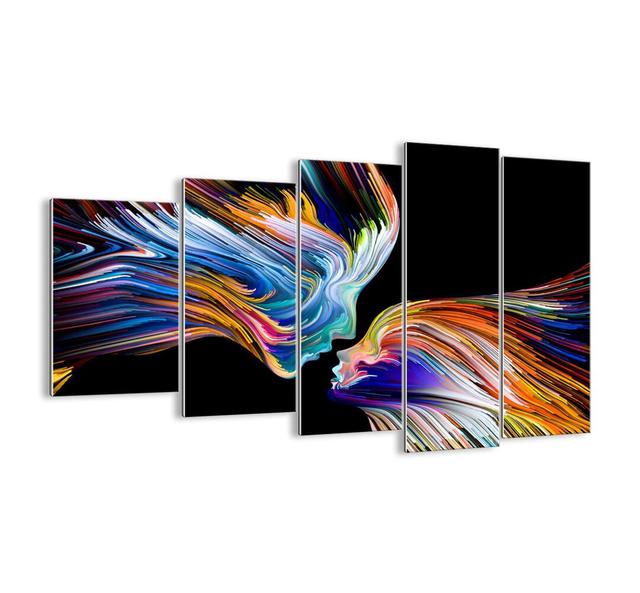 A Fusion of Energy and Light - 5 Piece Unframed Graphic Art Print Set on Glass Ebern Designs Size: 100cm H x 150cm W x 1.8cm D on Productcaster.