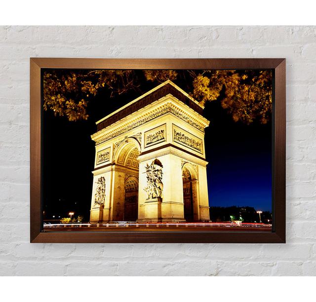 Paris Arc De Triomphe Night Glow - Einzelner Bilderrahmen Kunstdrucke Bright Star Größe: 100 cm H x 141,4 cm B on Productcaster.