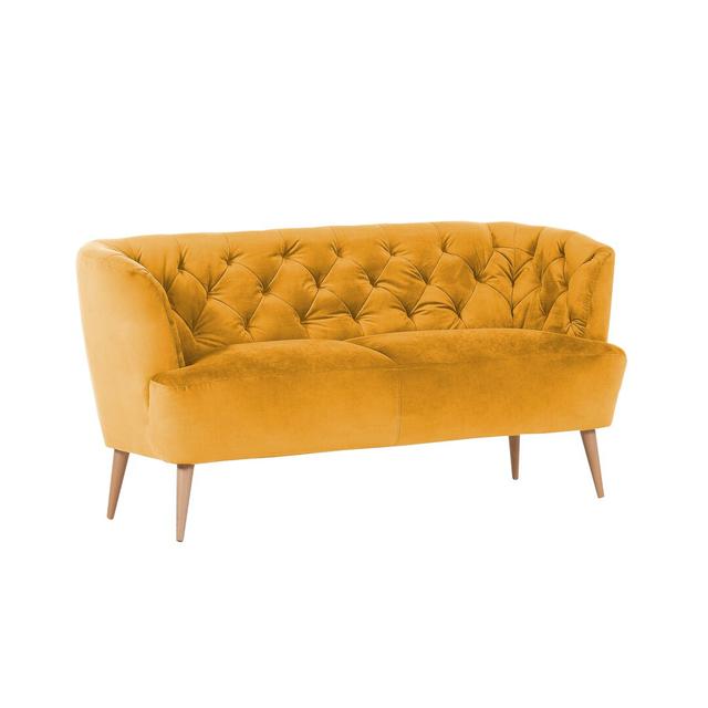 Brookshire 2 Seater Sofa Fairmont Park Leg Colour: Nature, Upholstery Colour: Yellow on Productcaster.