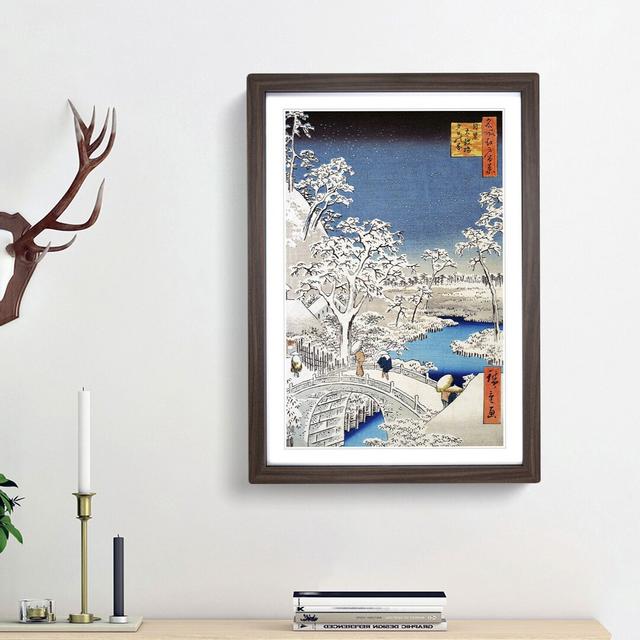 The Taiko Bridge by Utagawa Hiroshige - Picture Frame Painting Print East Urban Home Size: 65cm H x 48cm W x 2cm D, Frame Option: Walnut Framed on Productcaster.