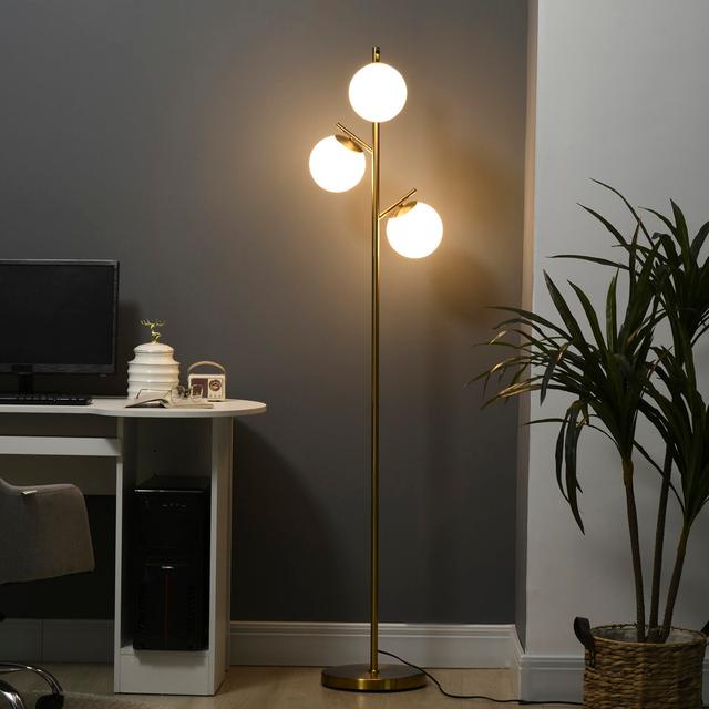 169Cm Tree Floor Lamp Fairmont Park Base Finish: Gold on Productcaster.