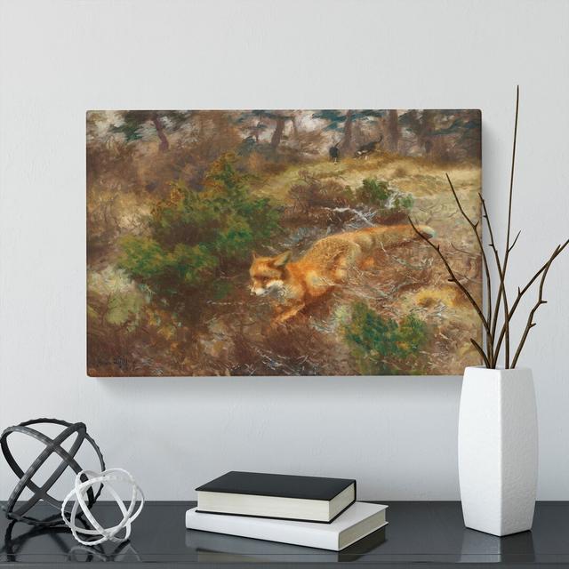 Fox And Hunting Dogs Vol.1 by Bruno Liljefors - Wrapped Canvas Painting East Urban Home Size: 40cm H x 60cm W x 3cm D on Productcaster.