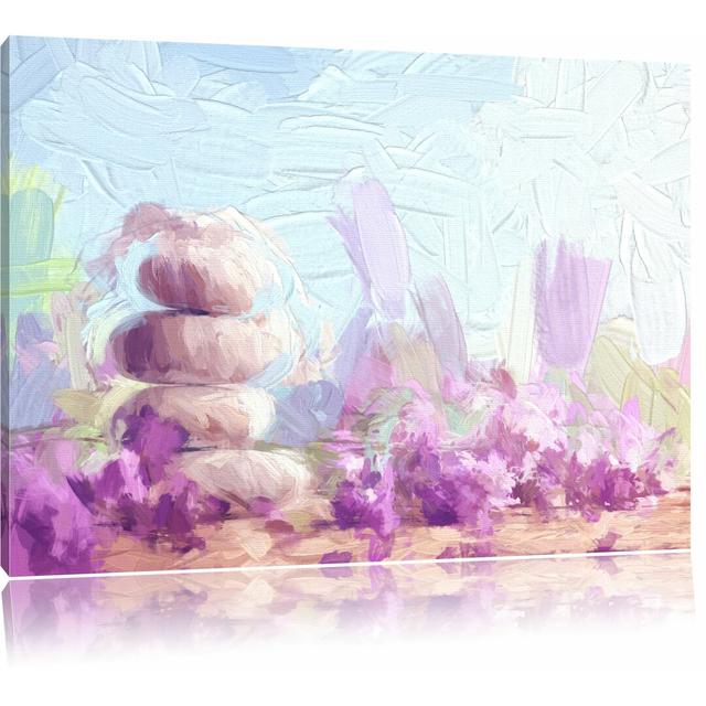 Leinwandbild "Lavendel Spa-Stillleben", Grafikdruck East Urban Home Größe: 40 cm H x 60 cm B on Productcaster.