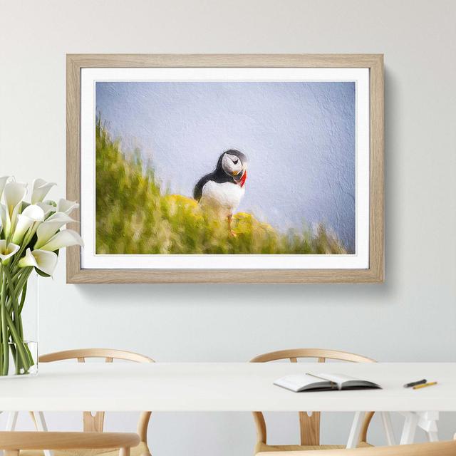 Lone Atlantic Puffin - Picture Frame Painting Print East Urban Home Frame Option: Oak Framed, Size: 48cm H x 65cm W x 2cm D on Productcaster.