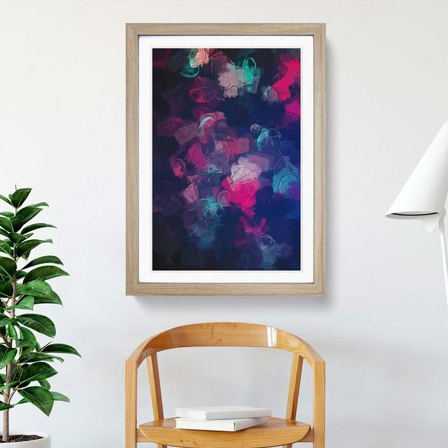 Many Jellyfish in Abstract - Picture Frame Graphic Art Print East Urban Home Frame Option: Oak, Size: 60cm H x 40cm W x 2cm D on Productcaster.