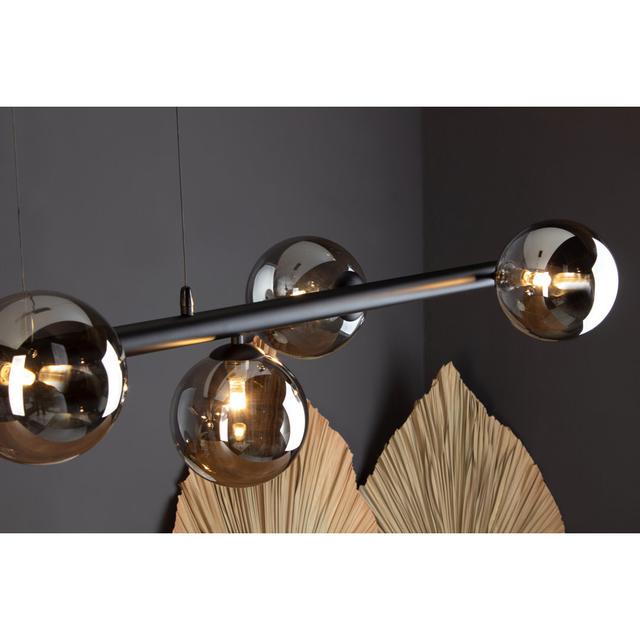 Feodor 6-Light Kitchen Island Globe Pendant Corrigan Studio Shade Colour: Black, Base Finish: Black on Productcaster.