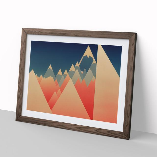 Evocative Abstract Mountains - Picture Frame Graphic Art 17 Stories Size: 34cm H x 46cm W x 2cm D, Frame Colour: Walnut on Productcaster.