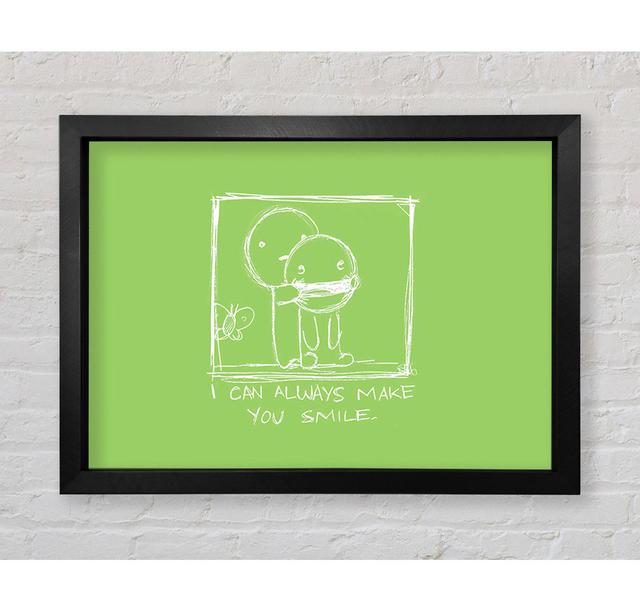 Love Quote I Can Always Make You Smile Lime Green - Single Picture Frame Art Prints Bright Star Size: 59.7cm H x 84.1cm W x 3.4cm D on Productcaster.