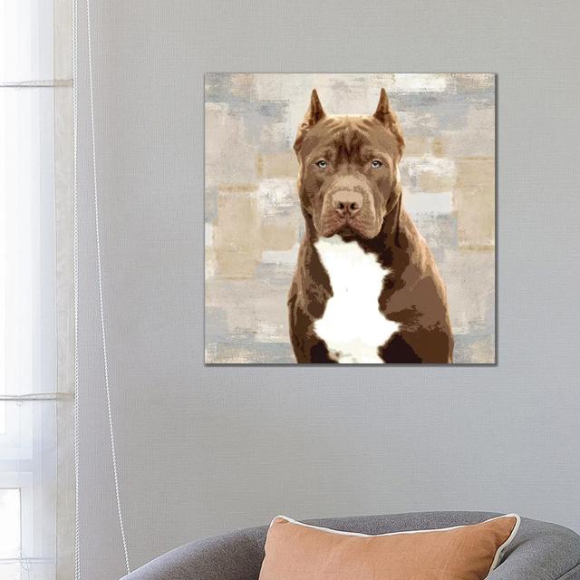 Pit Bull by Keri Rodgers - Wrapped Canvas Print Ophelia & Co. Size: 66.04cm H x 66.04cm W x 3.81cm D on Productcaster.