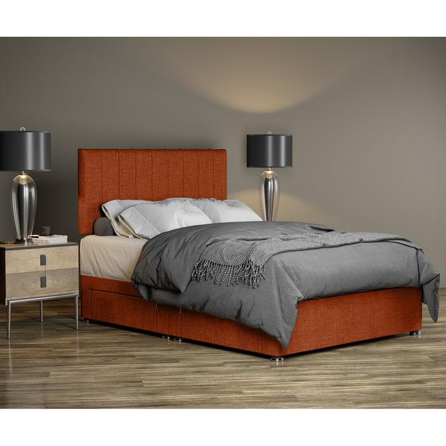 Canadice Divan Bed Base 17 Stories Size: Kingsize (5'), Colour: Orange on Productcaster.