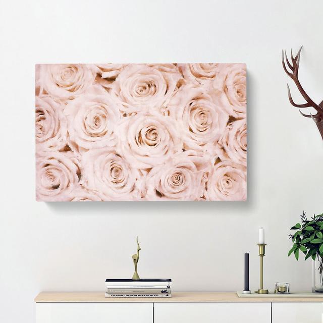 Wall of Pink Roses - Wrapped Canvas Photograph Print East Urban Home Size: 35cm H x 50cm W x 3cm D on Productcaster.