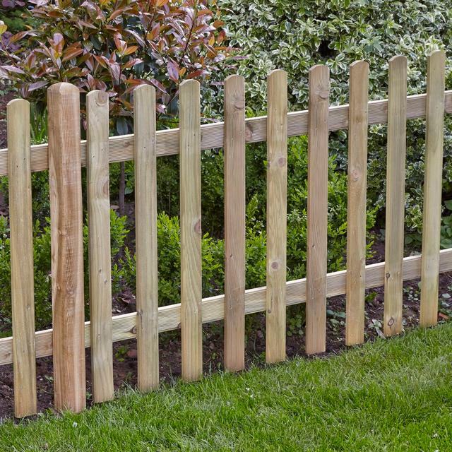 6' x 3' (1.83m x 0.9m) Picket Fence Panel Forest Garden on Productcaster.