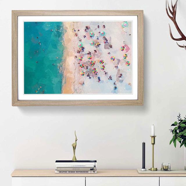 Miami Florida Beach in Abstract - Picture Frame Graphic Art Print East Urban Home Size: 62cm H x 87cm W x 2cm D, Frame Option: Oak Framed on Productcaster.