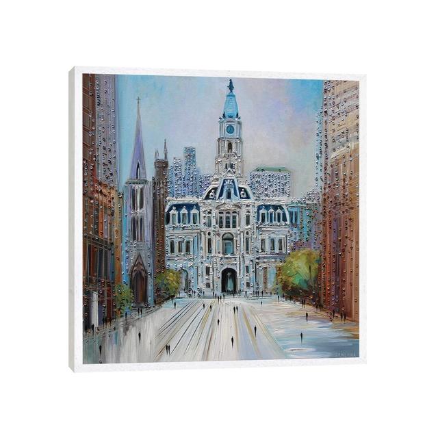 City Hall Philadelphia by Ekaterina Ermilkina - Print on Canvas Ebern Designs Format: White Framed, Size: 45.72cm H x 45.72cm W x 3.81cm D on Productcaster.