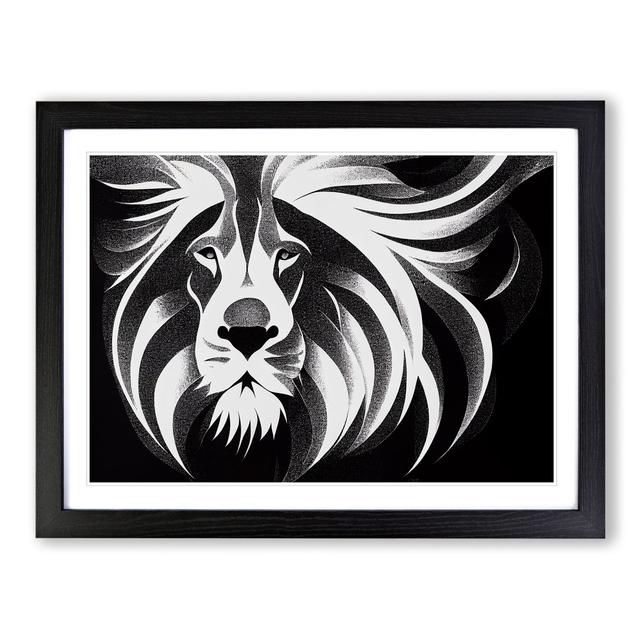 Effervescent Lion Abstract - Picture Frame Painting Ebern Designs Frame Colour: Black, Size: 46cm H x 64cm W x 2cm D on Productcaster.